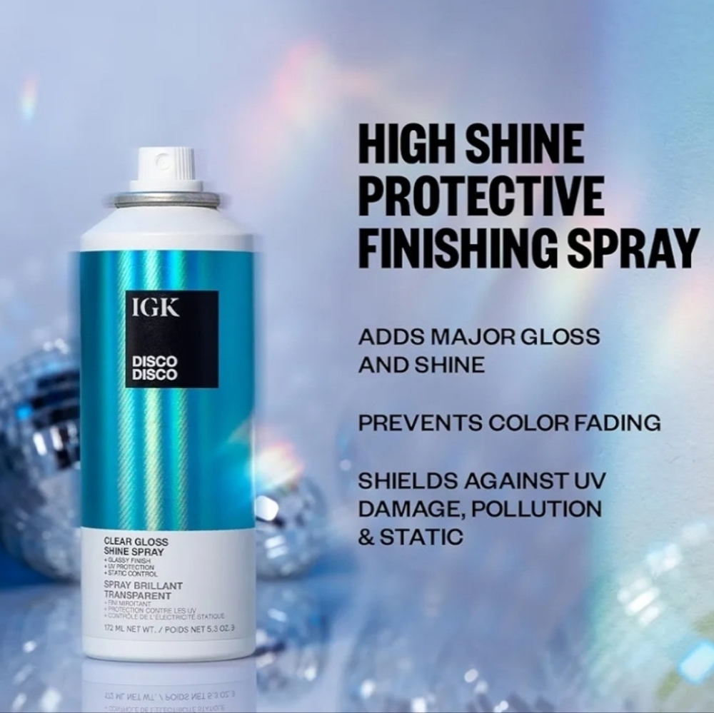 IGK Disco Disco Clear Gloss Shine Spray NEW Hair - Picture 2 of 3